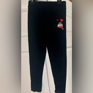 Kids Black Ohio State Leggings with Heart Accents